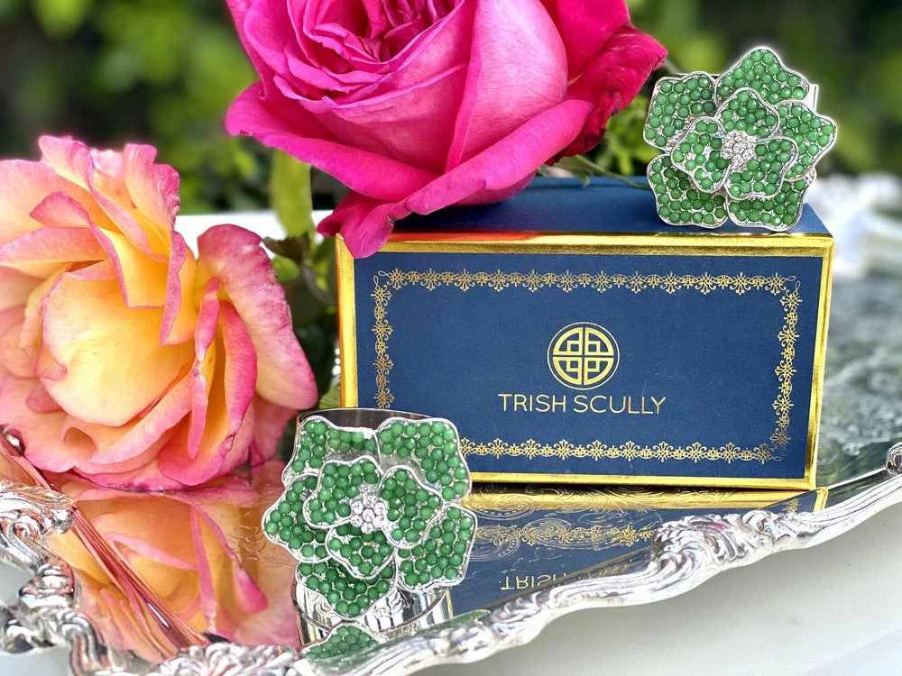 TRISH SCULLY Napkin Rings LA FLEUR VERTE SET OF 2 4 TRISH SCULLY Napkin Rings LA FLEUR VERTE SET OF 2