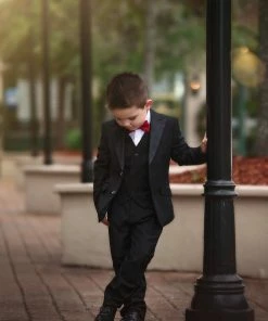 TRISH SCULLY BOYS SAVILLE ROW BLACK TUXEDO 3PC. SET