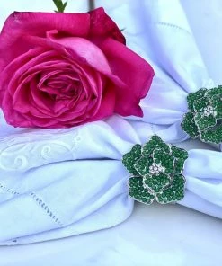 TRISH SCULLY Napkin Rings LA FLEUR VERTE SET OF 2 11 TRISH SCULLY Napkin Rings LA FLEUR VERTE SET OF 2