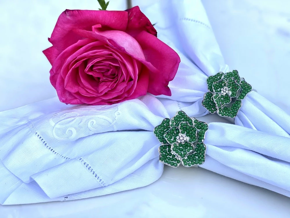TRISH SCULLY Napkin Rings LA FLEUR VERTE SET OF 2 6 TRISH SCULLY Napkin Rings LA FLEUR VERTE SET OF 2