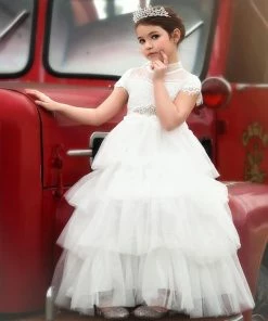 TRISH SCULLY HOME Shop All Girls Apparel ARIANA GOWN WHITE