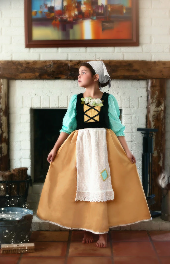 TRISH SCULLY Dress Up FAIR MAIDEN DRESS & HEAD SCARF SET 3 TRISH SCULLY Dress Up FAIR MAIDEN DRESS & HEAD SCARF SET