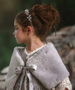 TRISH SCULLY ADELE FAUX FUR WRAP GREY SALE