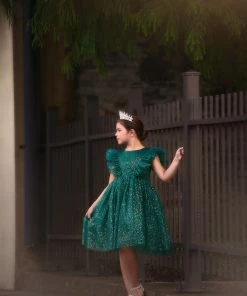 TRISH SCULLY MILLY DRESS EMERALD SPARKLE