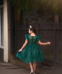TRISH SCULLY MILLY DRESS EMERALD SPARKLE