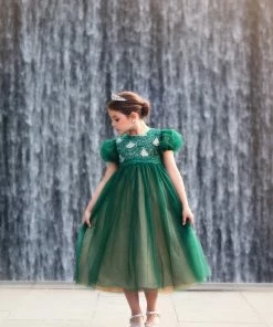 TRISH SCULLY HOME GIRLS JACQUELINE GOWN EMERALD