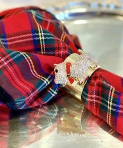 TRISH SCULLY HOME SCOTTIE DOG NAPKIN RING SET OF 2