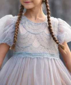 TRISH SCULLY HOME JACQUELINE GOWN SILVER GIRLS