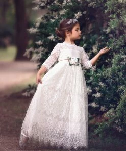 TRISH SCULLY HOME BELLA RAFAELA GOWN & BELT SET WHITE