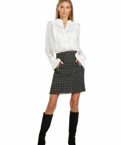 TRISH SCULLY HOME MAYA TUXEDO BLOUSE WINTER WHITE 15 TRISH SCULLY HOME MAYA TUXEDO BLOUSE WINTER WHITE