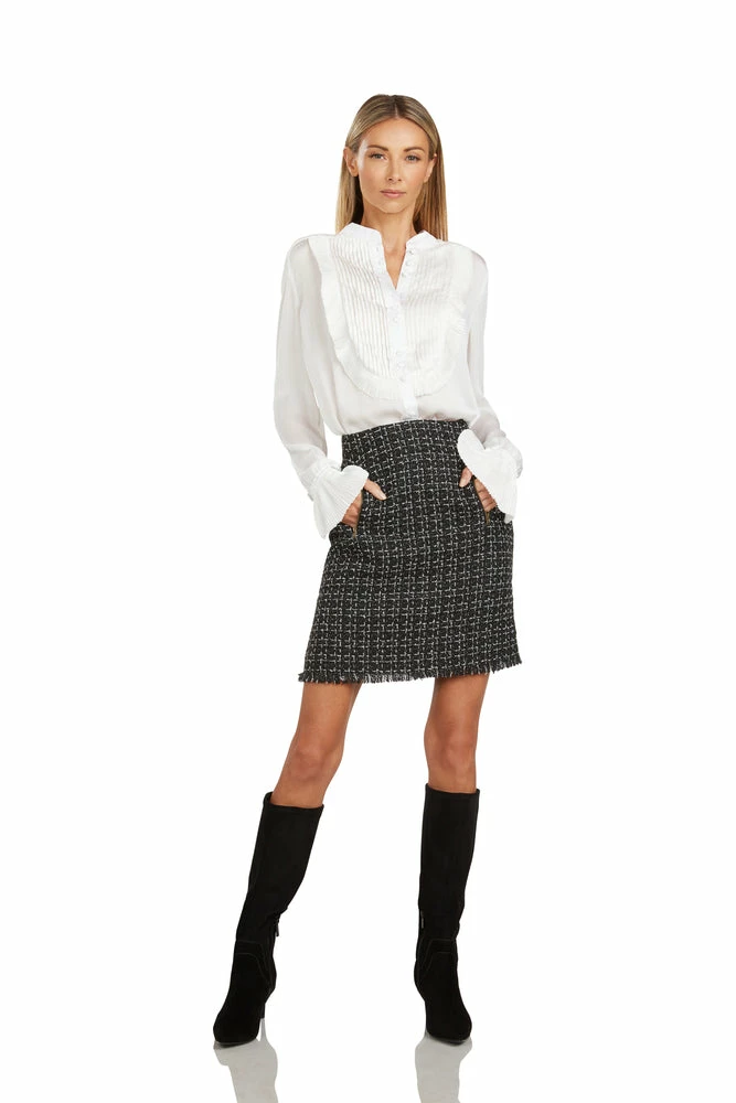 TRISH SCULLY HOME MAYA TUXEDO BLOUSE WINTER WHITE 5 TRISH SCULLY HOME MAYA TUXEDO BLOUSE WINTER WHITE