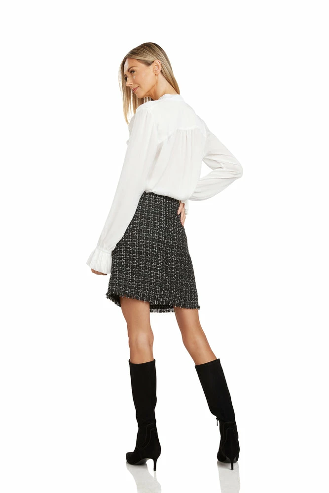 TRISH SCULLY HOME MAYA TUXEDO BLOUSE WINTER WHITE 9 TRISH SCULLY HOME MAYA TUXEDO BLOUSE WINTER WHITE