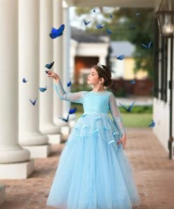 TRISH SCULLY HOME MARIPOSA GOWN BLUE