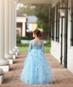 TRISH SCULLY HOME MARIPOSA GOWN BLUE