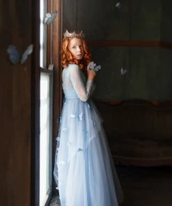 TRISH SCULLY HOME MARIPOSA GOWN BLUE