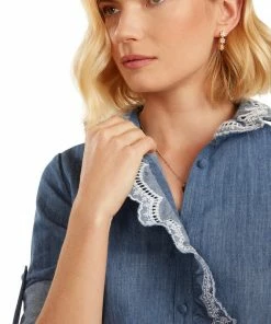 TRISH SCULLY WOMEN LEA BUTTON DOWN MAXI DRESS CHAMBRAY