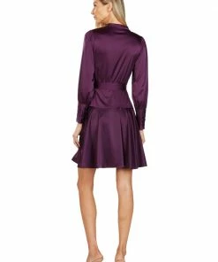 TRISH SCULLY ALBERTINE WRAP DRESS EGGPLANT WOMEN 8 TRISH SCULLY ALBERTINE WRAP DRESS EGGPLANT WOMEN