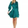 TRISH SCULLY ALBERTINE WRAP DRESS TEAL WOMEN