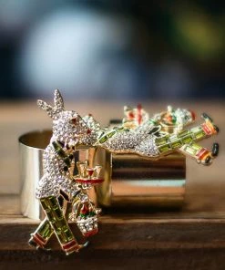 TRISH SCULLY HOME MARTINI RABBIT NAPKIN RING SET OF 2