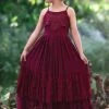 TRISH SCULLY GIRLS ALEXANDRA MAXI DRESS WINE