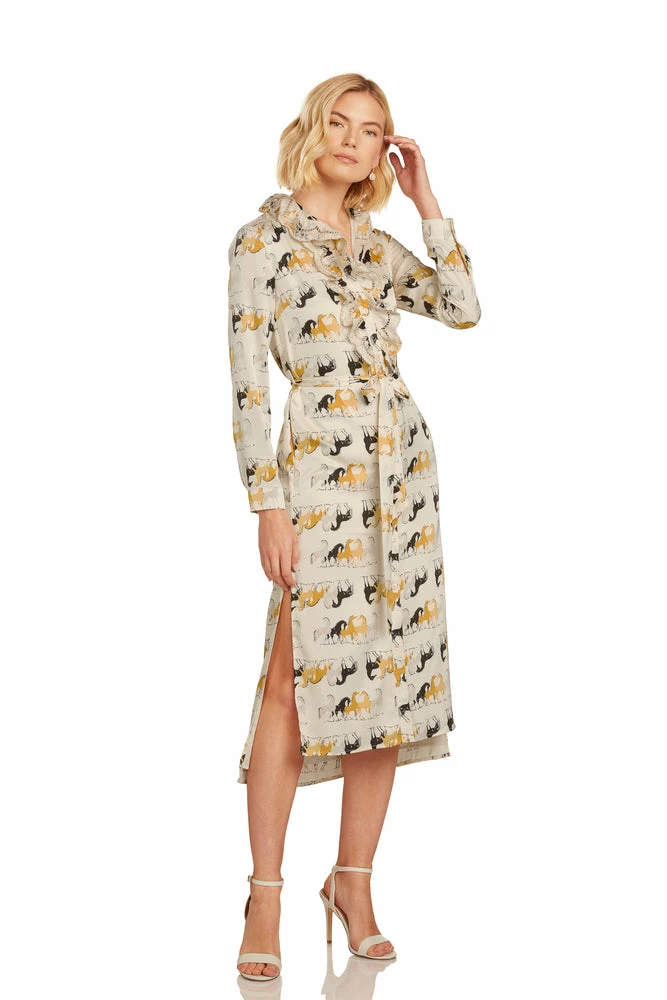 TRISH SCULLY LEA BUTTON DOWN MAXI DRESS EQUESTRIAN PRINT 7 TRISH SCULLY LEA BUTTON DOWN MAXI DRESS EQUESTRIAN PRINT