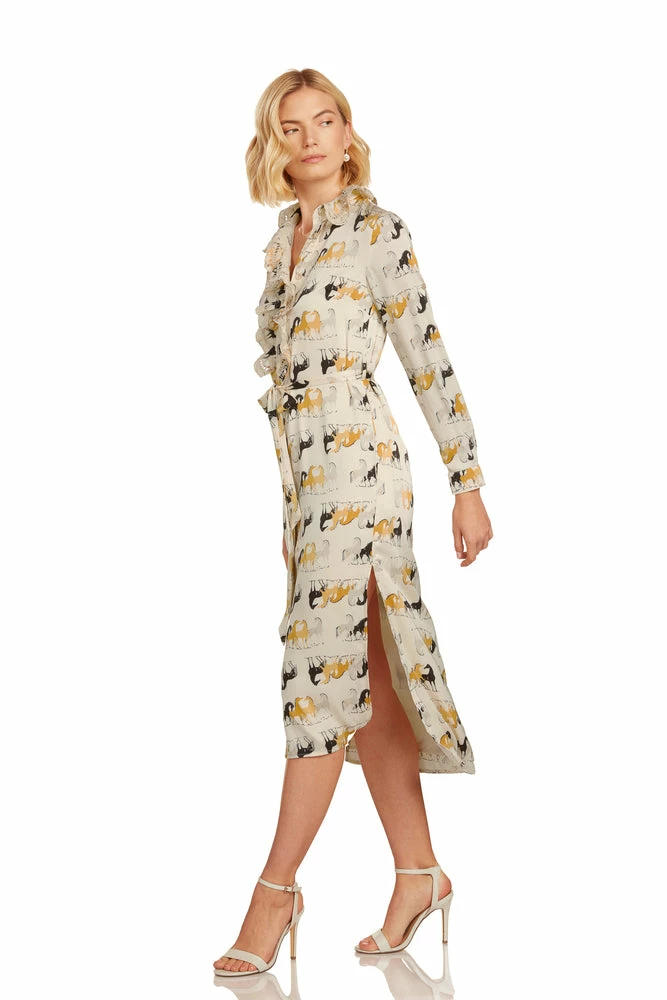 TRISH SCULLY LEA BUTTON DOWN MAXI DRESS EQUESTRIAN PRINT 8 TRISH SCULLY LEA BUTTON DOWN MAXI DRESS EQUESTRIAN PRINT