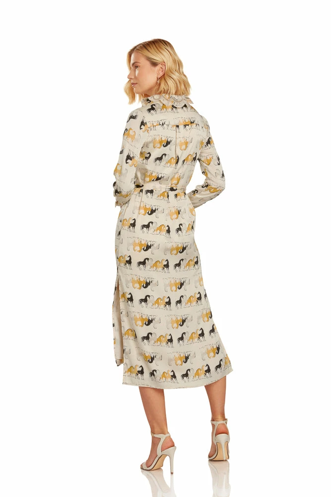 TRISH SCULLY LEA BUTTON DOWN MAXI DRESS EQUESTRIAN PRINT 6 TRISH SCULLY LEA BUTTON DOWN MAXI DRESS EQUESTRIAN PRINT