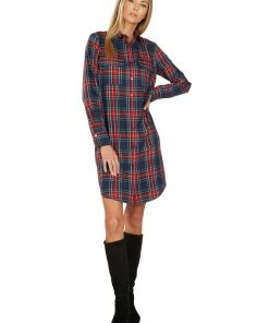 TRISH SCULLY EVE BUTTON FRONT TARTAN SHIRT DRESS Dresses