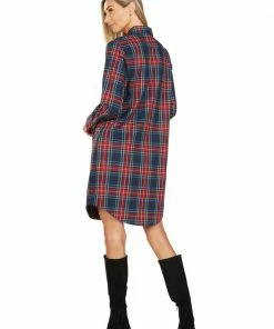 TRISH SCULLY EVE BUTTON FRONT TARTAN SHIRT DRESS Dresses