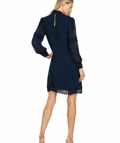 TRISH SCULLY HOME THEODORA SHIFT DRESS NAVY BLUE