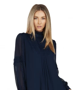 TRISH SCULLY HOME THEODORA SHIFT DRESS NAVY BLUE