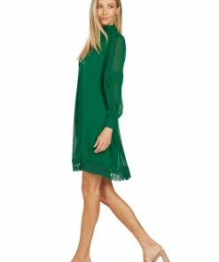 TRISH SCULLY HOME THEODORA SHIFT DRESS EMERALD GREEN