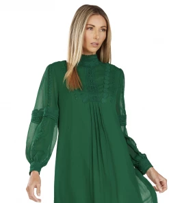 TRISH SCULLY HOME THEODORA SHIFT DRESS EMERALD GREEN