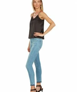 TRISH SCULLY HOME WOMEN VICTORIA EMBROIDERED SATIN CAMISOLE BLACK