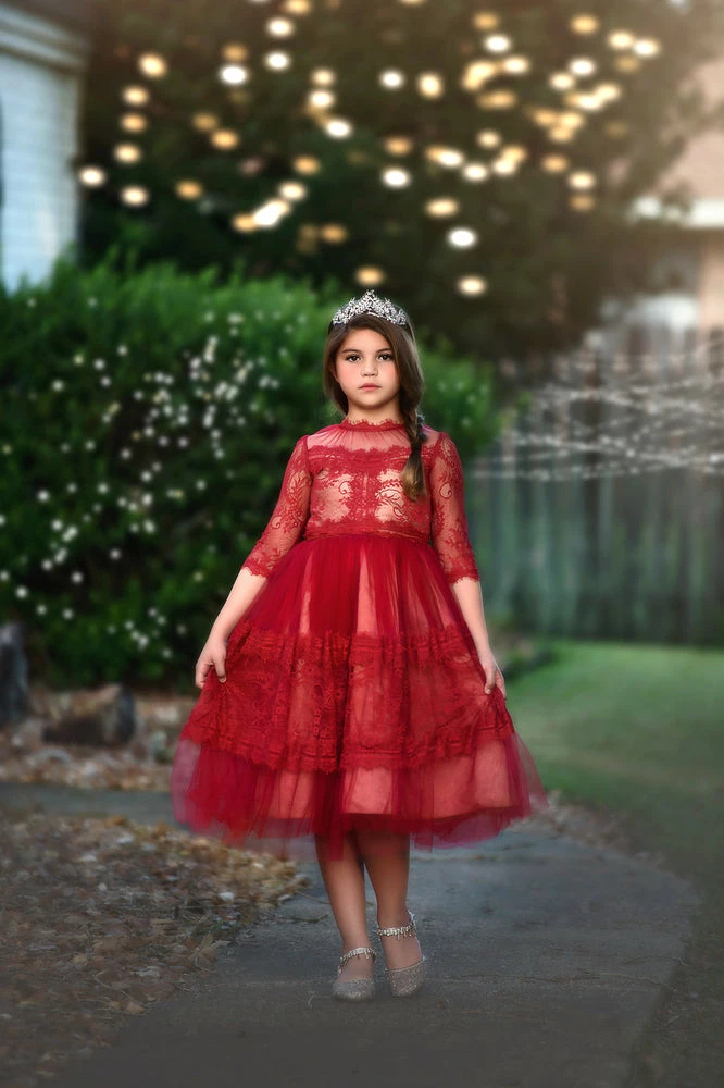 TRISH SCULLY AIMEE DRESS CRIMSON Girls 2T-6 3 TRISH SCULLY AIMEE DRESS CRIMSON Girls 2T-6