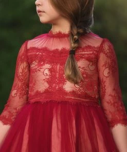 TRISH SCULLY AIMEE DRESS CRIMSON Girls 2T-6 7 TRISH SCULLY AIMEE DRESS CRIMSON Girls 2T-6