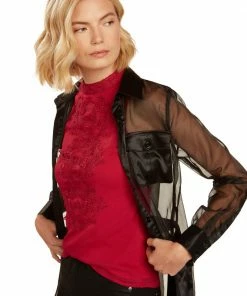 TRISH SCULLY HOME GIULIANA BUTTON DOWN DUSTER BLACK WOMEN