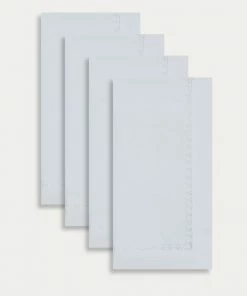 TRISH SCULLY HOME CORTONA LINEN HAND STITCHED NAPKIN SET OF 4