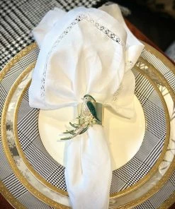 TRISH SCULLY HOME CORTONA LINEN HAND STITCHED NAPKIN SET OF 4