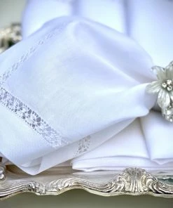 TRISH SCULLY HOME CORTONA LINEN HAND STITCHED NAPKIN SET OF 4