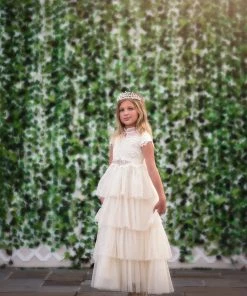 TRISH SCULLY HOME ARIANA GOWN SPARKLE IVORY GIRLS