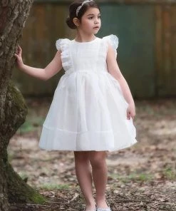 TRISH SCULLY GIRLS ALICE DRESS WHITE