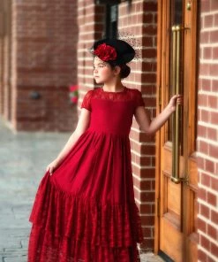 TRISH SCULLY HOME GIRLS MEGHAN GOWN CRIMSON