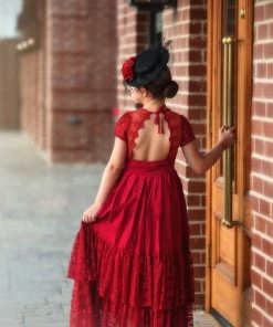 TRISH SCULLY HOME GIRLS MEGHAN GOWN CRIMSON