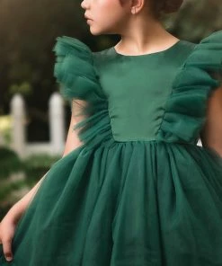 TRISH SCULLY GIRLS MILLY DRESS EMERALD