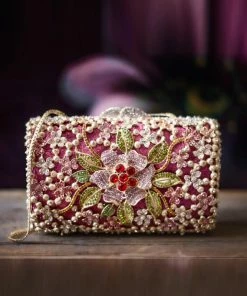 TRISH SCULLY LA ROSA BRILLANTE PAVE CLUTCH