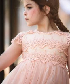 TRISH SCULLY KATRINA DRESS PEACHY PINK Flower Girl