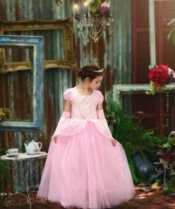 TRISH SCULLY HOME PRINCESS ADELINE GOWN & GLOVES SET PINK