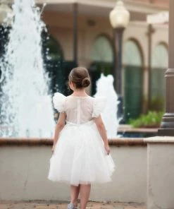 TRISH SCULLY GIRLS MILLY DRESS WHITE