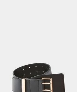 TRISH SCULLY NAYA WIDE LEATHER BELT BLACK WOMEN